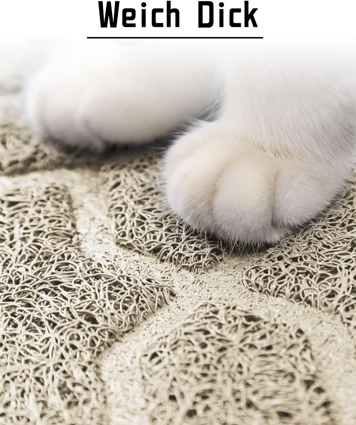 Cat Litter Mat, 35.4"X23.6" Litter Box Mat with Litter Lock Mesh, Soft Cat Litter Mat Litter Trapping Mat, Easy to Clean, Non-Slip, Water Resistant, Litter Free Floors, Beige