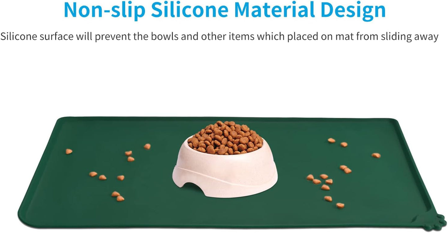 Silicone Waterproof Dog Cat Pet Feeding Mats,Anti Slip Pet Bowl Mats,Pet Feeding Mat
