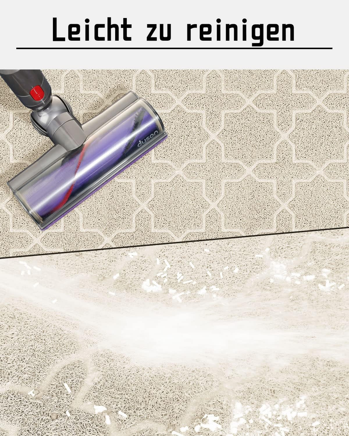 Cat Litter Mat, 35.4"X23.6" Litter Box Mat with Litter Lock Mesh, Soft Cat Litter Mat Litter Trapping Mat, Easy to Clean, Non-Slip, Water Resistant, Litter Free Floors, Beige