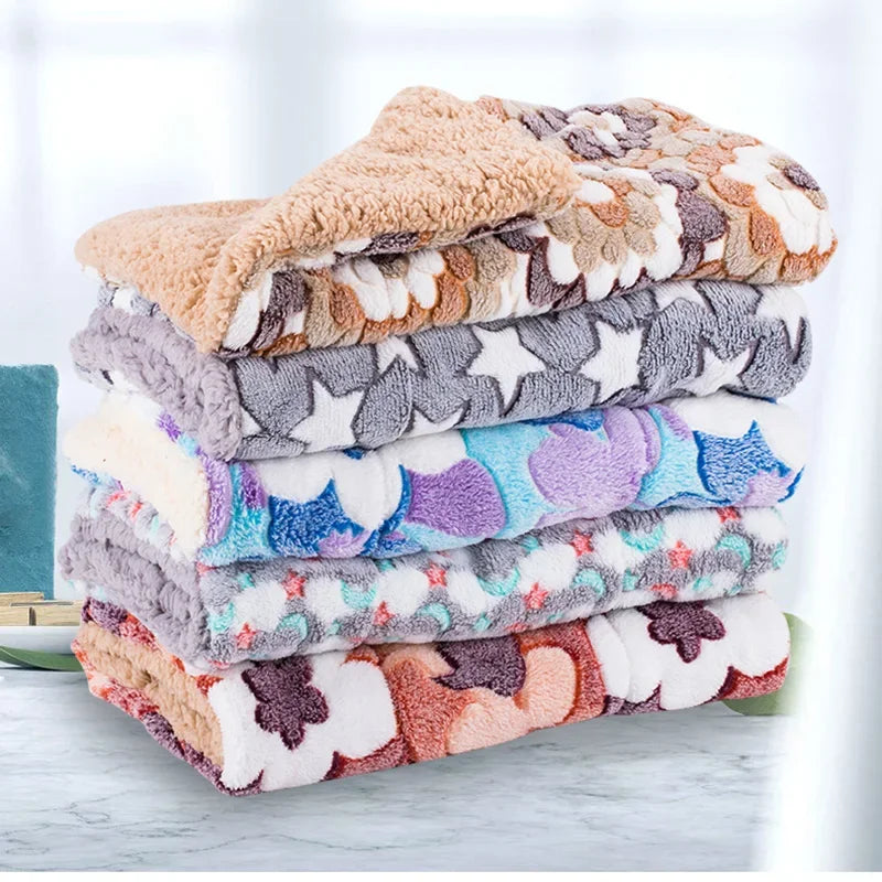 Soft Pet Dog Bed Fleece Pad – Winter Warm Cat Blanket, Mat for Puppy, Dog