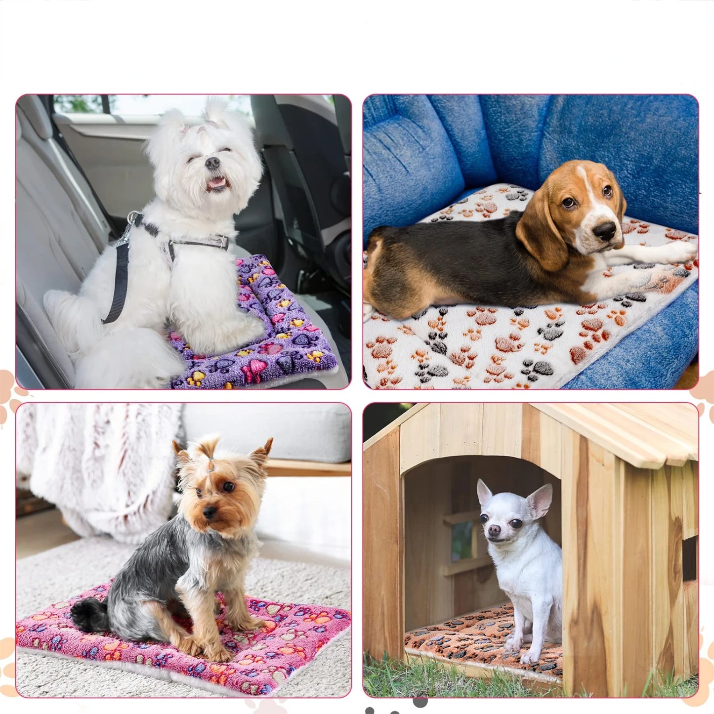 Soft Pet Dog Bed Fleece Pad – Winter Warm Cat Blanket, Mat for Puppy, Dog