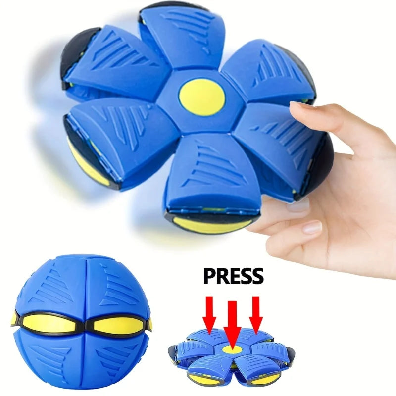 🛸 Striped Flying Saucer Bounce Ball | Durable & Fun Outdoor Toy for Medium Dogs 🐶