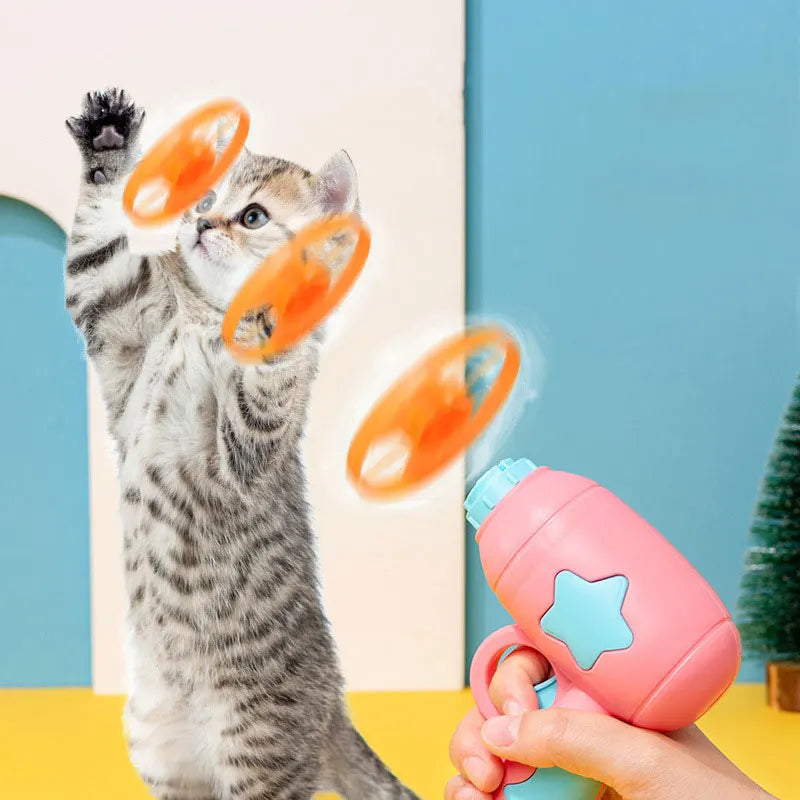 Interactive Cat Training Launcher Set – 15pcs Flying Discs with Sound for Kitten Playtime Fun
