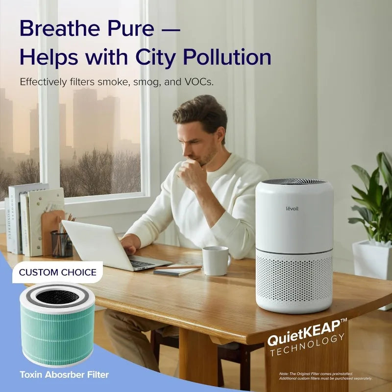 Air Purifier for Home - HEPA Filter for Allergies, Pets & Hair
