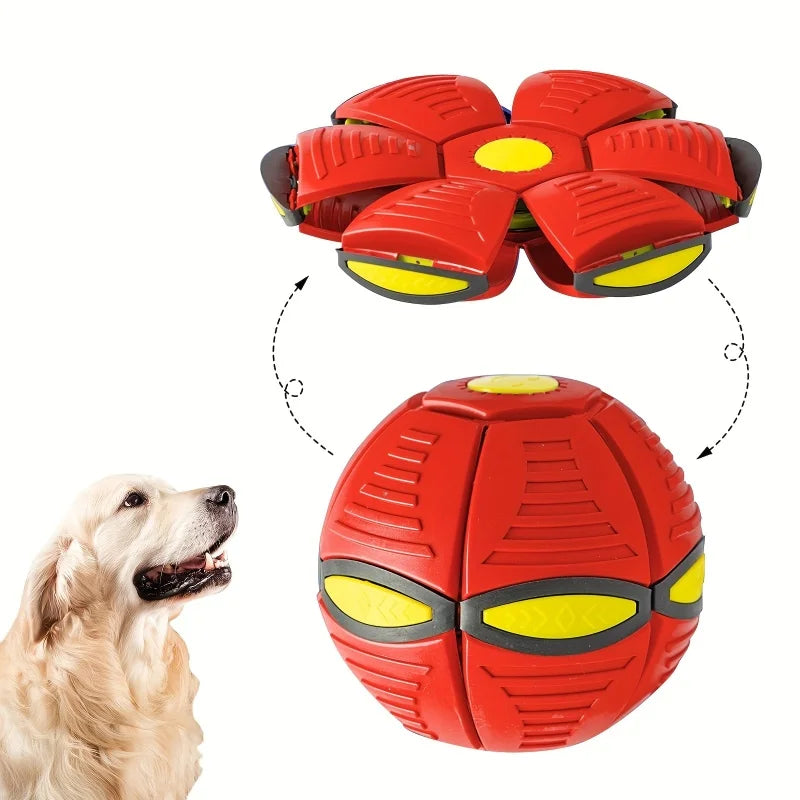 🛸 Striped Flying Saucer Bounce Ball | Durable & Fun Outdoor Toy for Medium Dogs 🐶