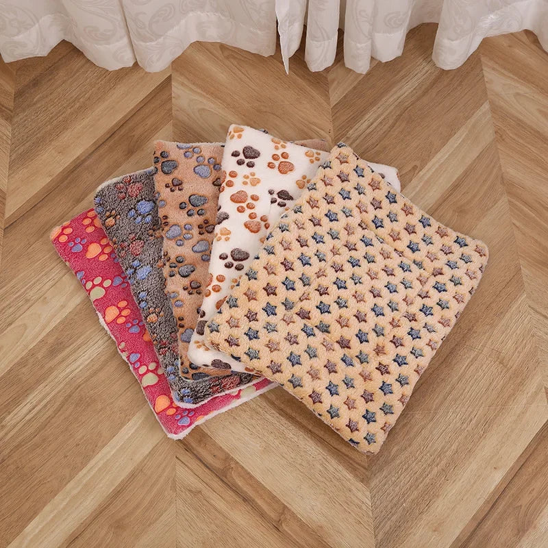 Soft Pet Dog Bed Fleece Pad – Winter Warm Cat Blanket, Mat for Puppy, Dog