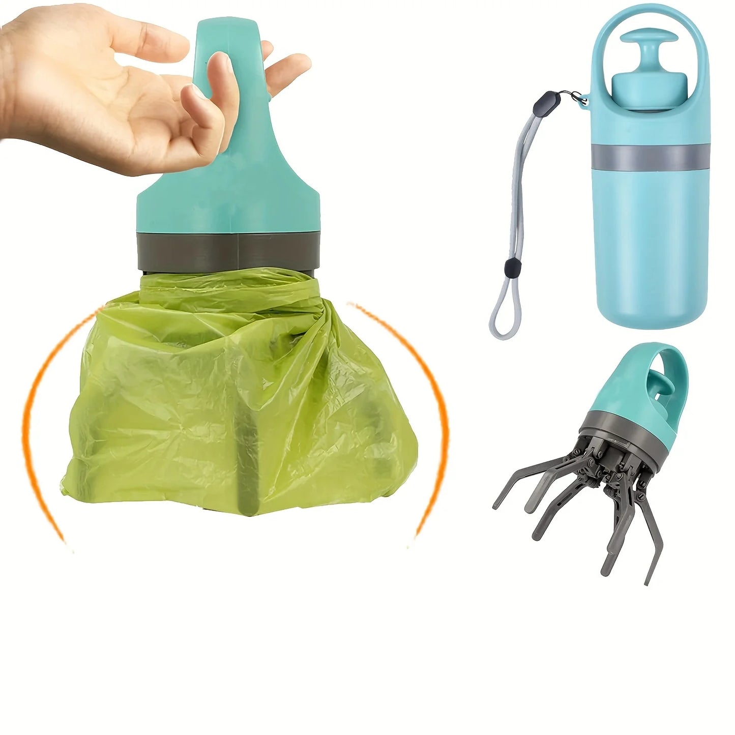 🐾 Portable Dog Poop Scooper with Built-in Bag Dispenser