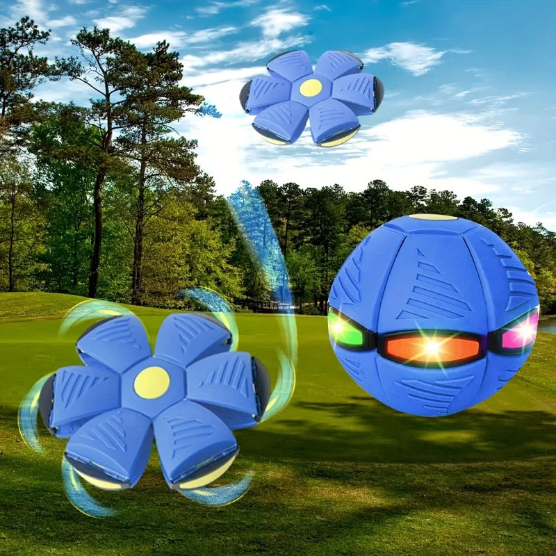 🛸 Striped Flying Saucer Bounce Ball | Durable & Fun Outdoor Toy for Medium Dogs 🐶