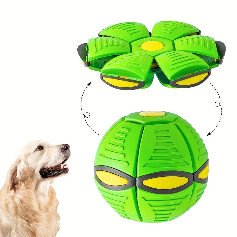 🛸 Striped Flying Saucer Bounce Ball | Durable & Fun Outdoor Toy for Medium Dogs 🐶