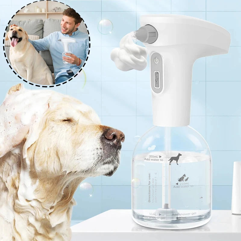 Automatic Foam Soap Dispenser for Pet Bathing – Cordless and Rechargeable