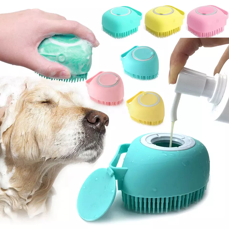 🐾 Pet Bliss Silicone Bath Brush – Soft & Gentle Grooming Tool for Cats & Dogs