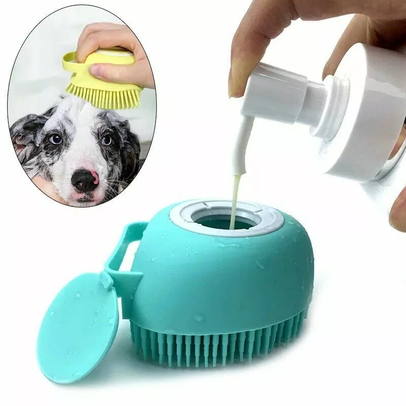 🐾 Pet Bliss Silicone Bath Brush – Soft & Gentle Grooming Tool for Cats & Dogs