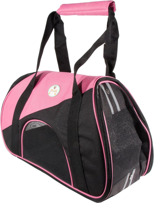 'Zip-N-Go' Sporty Mesh Airline Pet Carrier - Folding and Collapsible Zippered Airline Dog Carrier - Travel Pet Carrier Includes Washable Pet Mat