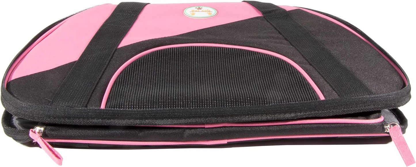 'Zip-N-Go' Sporty Mesh Airline Pet Carrier - Folding and Collapsible Zippered Airline Dog Carrier - Travel Pet Carrier Includes Washable Pet Mat
