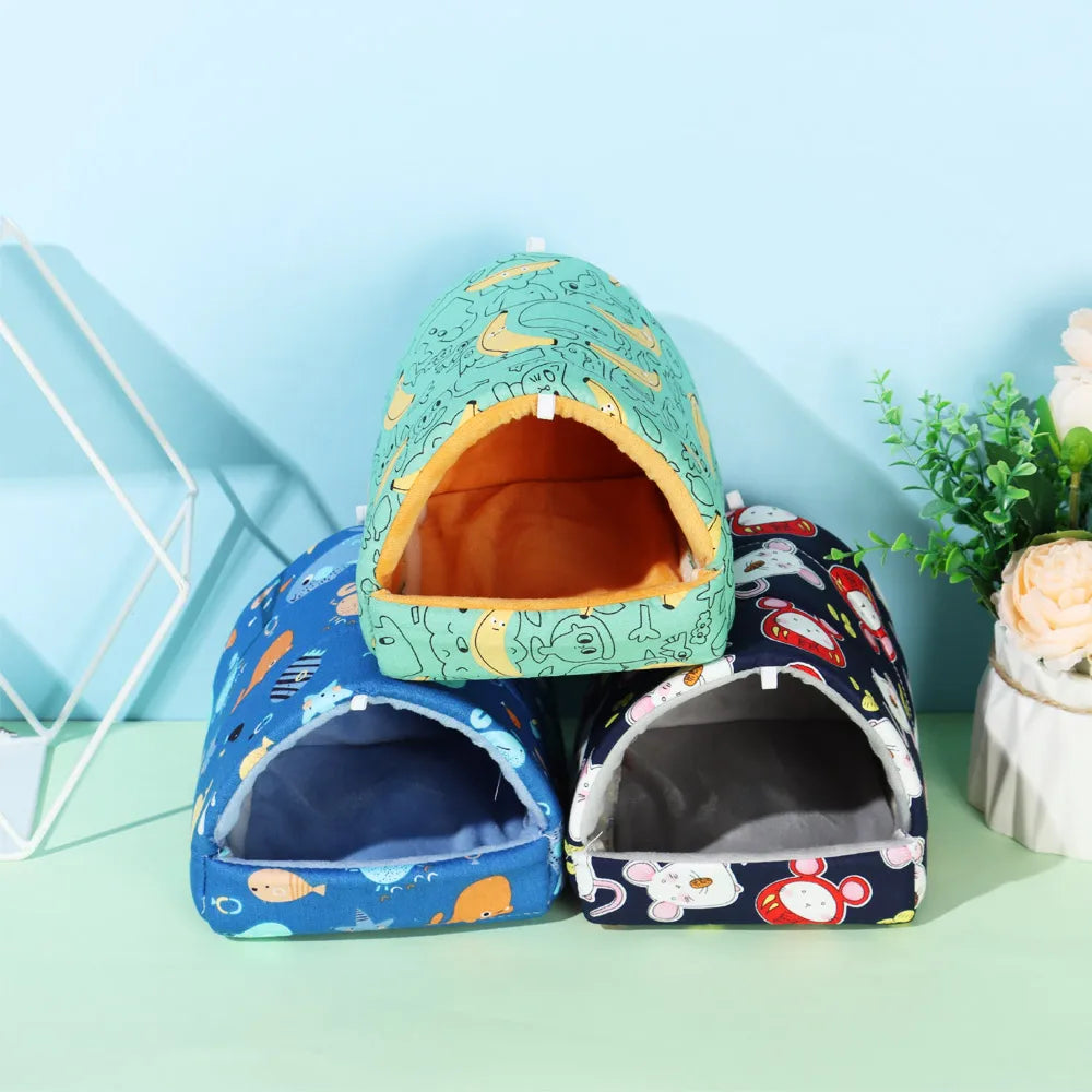 Cute Cartoon Animal Sleeping Bed – Warm Mini Nest for Small Pets