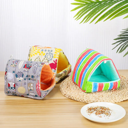 Cute Cartoon Animal Sleeping Bed – Warm Mini Nest for Small Pets