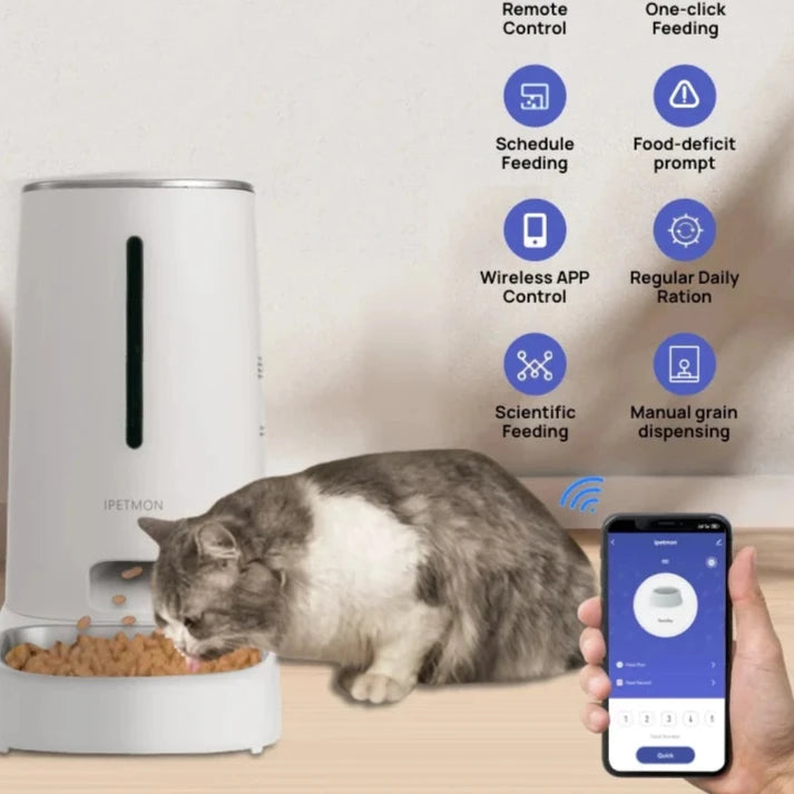 Smart Wi-Fi 4L Pet Feeder | App Control &amp; Stainless Steel Bowl
