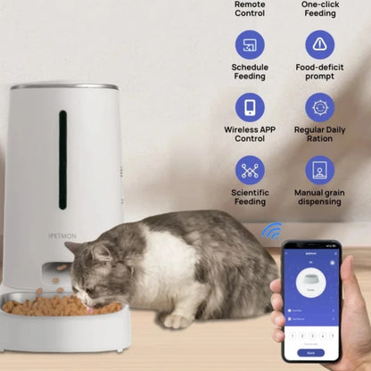 Smart Wi-Fi 4L Pet Feeder | App Control &amp; Stainless Steel Bowl