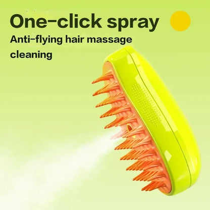 🐾 3-in-1 Steamy Pet Grooming Brush | Massage & Hair Removal for Cats & Dogs 🌟