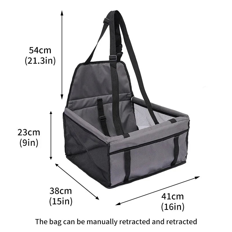 🐾 Foldable Dog Car Seat Cover Carrier | Safe Travel Hammock for Cats