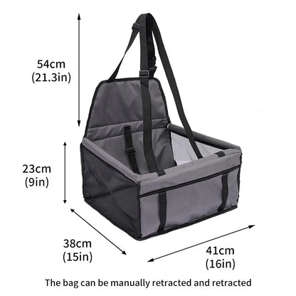 🐾 Foldable Dog Car Seat Cover Carrier | Safe Travel Hammock for Cats