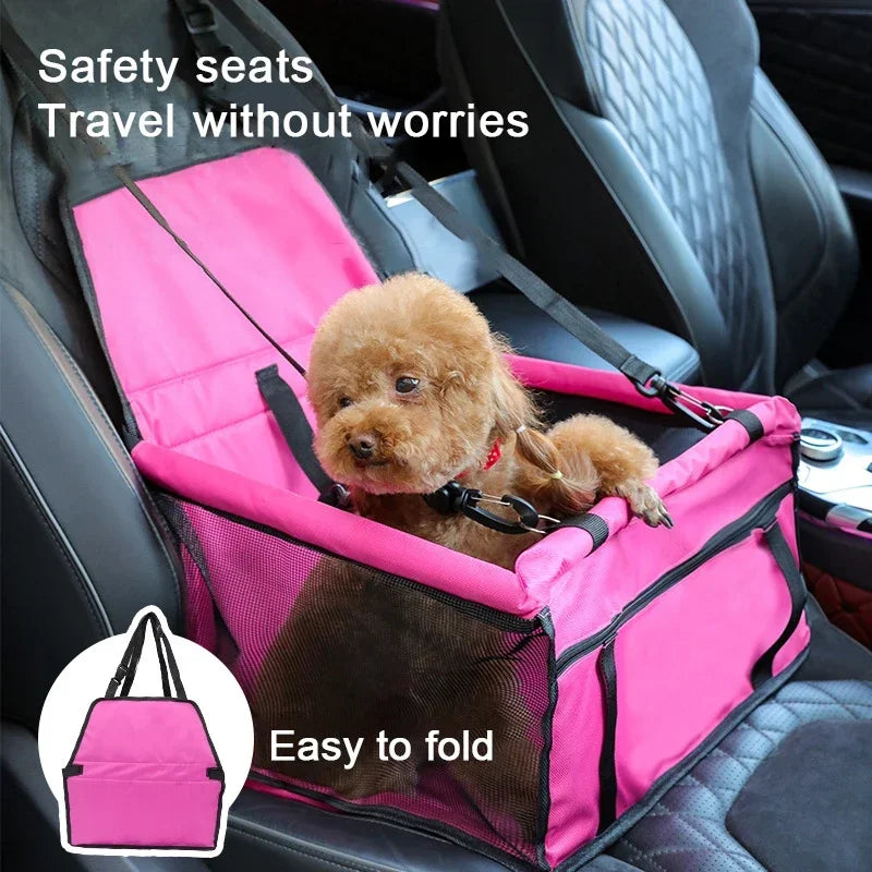🐾 Foldable Dog Car Seat Cover Carrier | Safe Travel Hammock for Cats