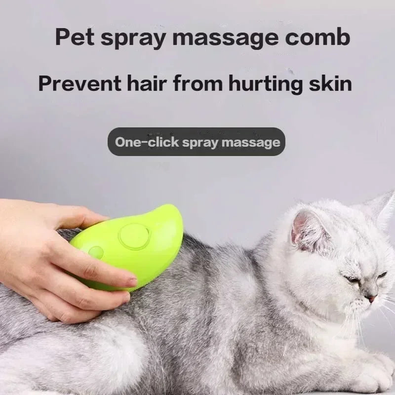 🐾 3-in-1 Steamy Pet Grooming Brush | Massage & Hair Removal for Cats & Dogs 🌟