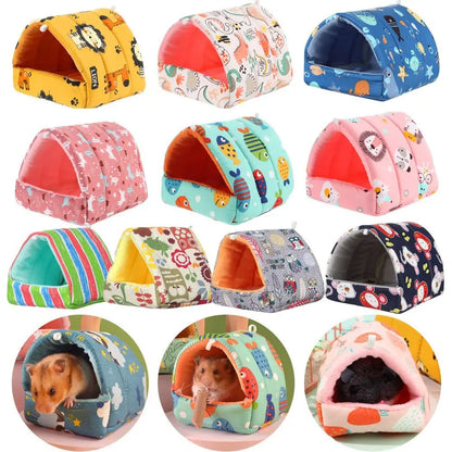 Cute Cartoon Animal Sleeping Bed – Warm Mini Nest for Small Pets