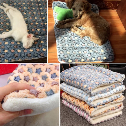 Soft Pet Dog Bed Fleece Pad – Winter Warm Cat Blanket, Mat for Puppy, Dog