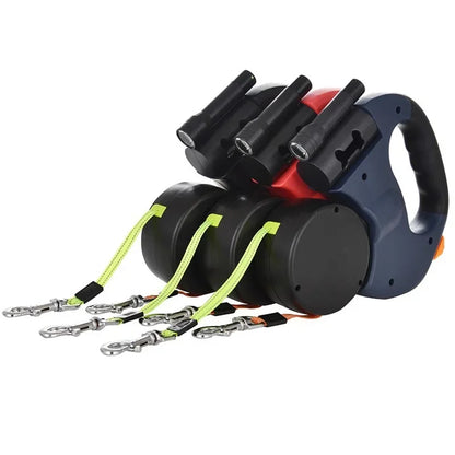 🐾 Dual Retractable Dog Leash – Tangle-Free Walking for Two Pets! 🐕