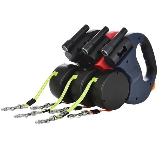 🐾 Dual Retractable Dog Leash – Tangle-Free Walking for Two Pets! 🐕