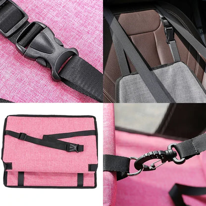🐾 Foldable Dog Car Seat Cover Carrier | Safe Travel Hammock for Cats