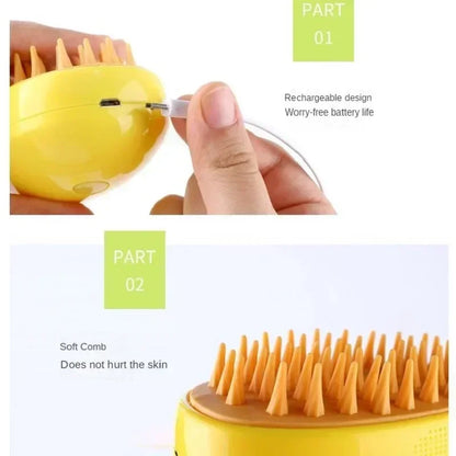 🐾 3-in-1 Steamy Pet Grooming Brush | Massage & Hair Removal for Cats & Dogs 🌟