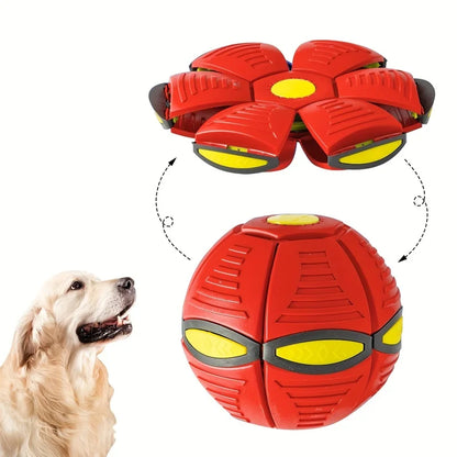 🛸 Striped Flying Saucer Bounce Ball | Durable &amp; Fun Outdoor Toy for Medium Dogs 🐶