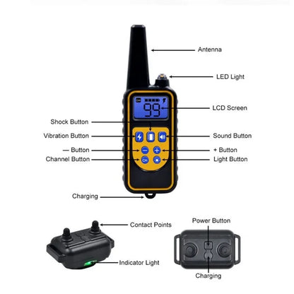 Remote Dog Training Collar – Waterproof Anti-Bark Rechargeable Control Device