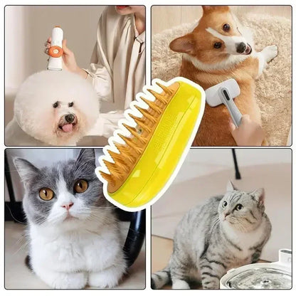 🐾 3-in-1 Steamy Pet Grooming Brush | Massage & Hair Removal for Cats & Dogs 🌟