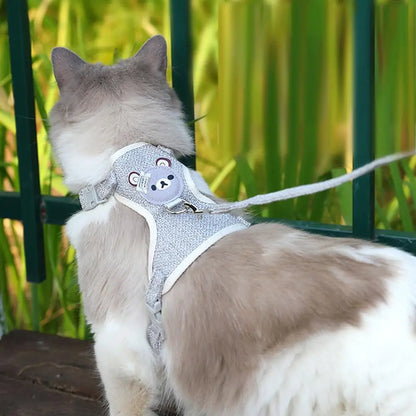 Adjustable Undershirt Style Pet Harness with Leash – Breathable Vest for Small Dogs