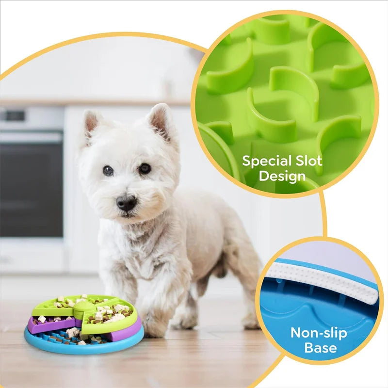 🐾 3-Layer Slow Feeder Puzzle Bowl for Dogs | Anti-Choking &amp; Non-Slip
