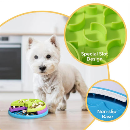 🐾 3-Layer Slow Feeder Puzzle Bowl for Dogs | Anti-Choking &amp; Non-Slip