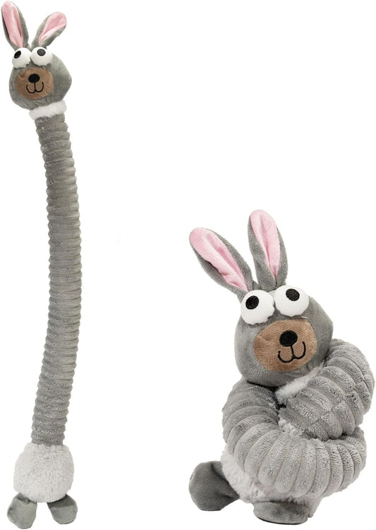 Squeaky Dog Toys, Plush Stuffed Crinkle Pet Chew Toys, Stuffing Dog Toys for Small Medium Large Dogs, Puppy Teething Toys for Boredom & Training(Rabbit)